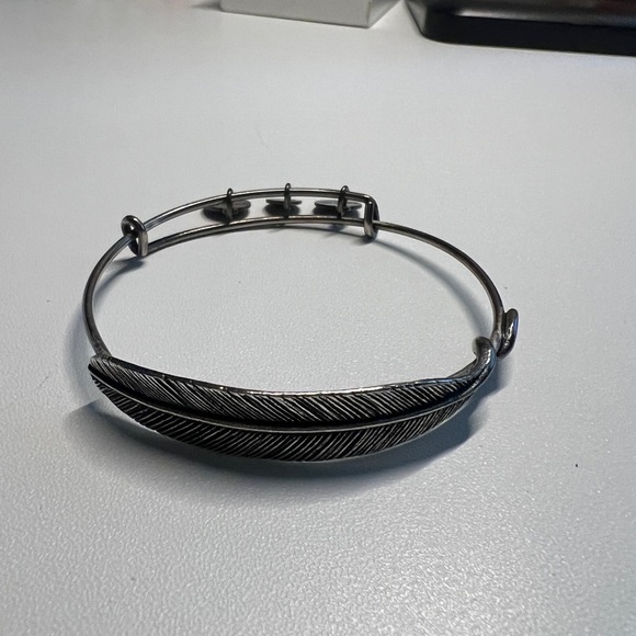 Alex and Ani Silver Feather Bangle Bracelet - Picture 2 of 3